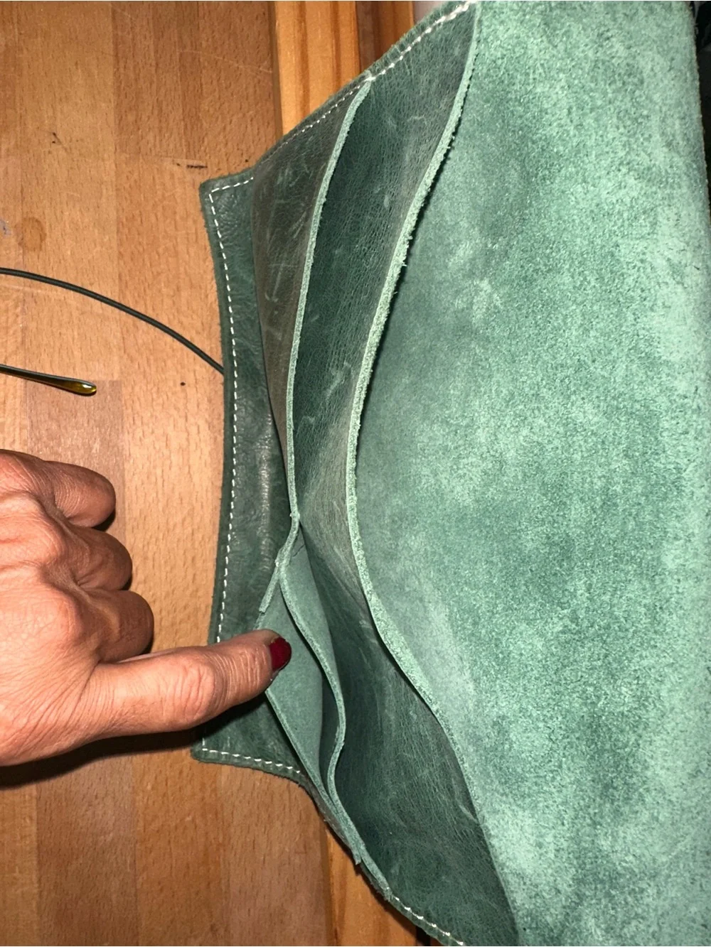 Leather Travel Journal Cover - Green